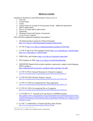 IRB Review Checklist