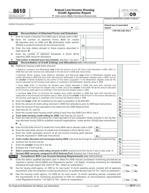 Form 8610 Annual Credit Agencies Report