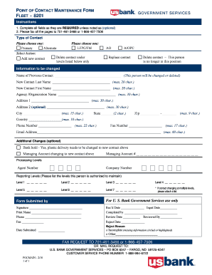Point of Contact Maintenance Form