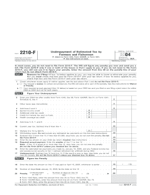 IRS Form 2210-F 2004