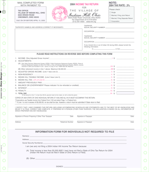 Indian Hill 2004 Income Tax Return