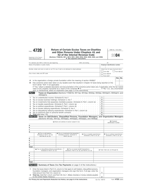 Form 4720 Return of Certain Excise Taxes