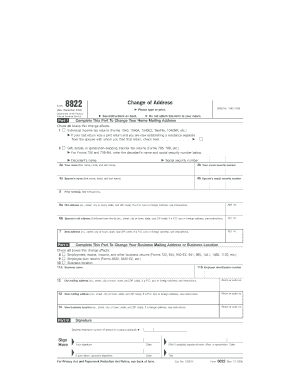 IRS Form 8822 Change of Address