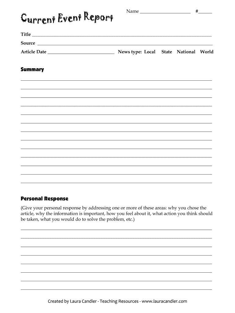 Current Event Form - Fill Online, Printable, Fillable, Blank Within Current Events Worksheet Pdf