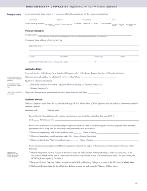Northwestern University Application Supplement