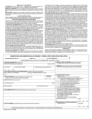 Federal Post Card Application Form