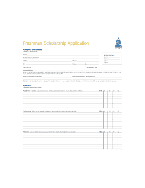 SDSU Freshman Academic Scholarship Application