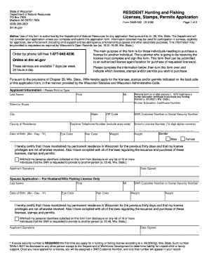 Wisconsin Hunting and Fishing License Application