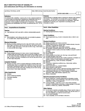 US Federal Disability Self-Identification Form