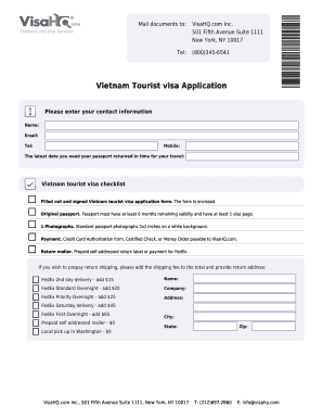 Vietnam Tourist Visa Application