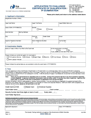 Certificate of qualification fillable form