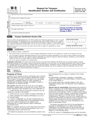 Form W-9 Request for Taxpayer Identification Number and Certification