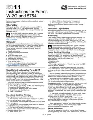 Instructions for Forms W-2G and 5754
