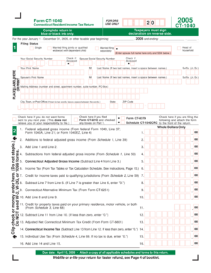Connecticut Resident Income Tax Return Form CT-1040