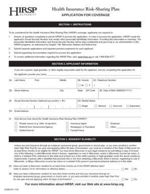 Health Insurance Risk-Sharing Plan Application