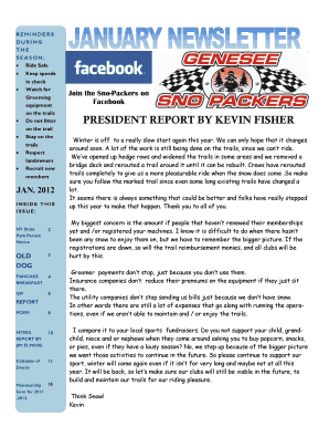 PRESIDENT REPORT BY KEVIN FISHER - Genesee Sno-Packers ...