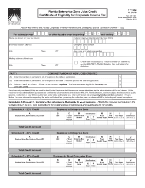 Florida Enterprise Zone Jobs Credit Form F-1156Z