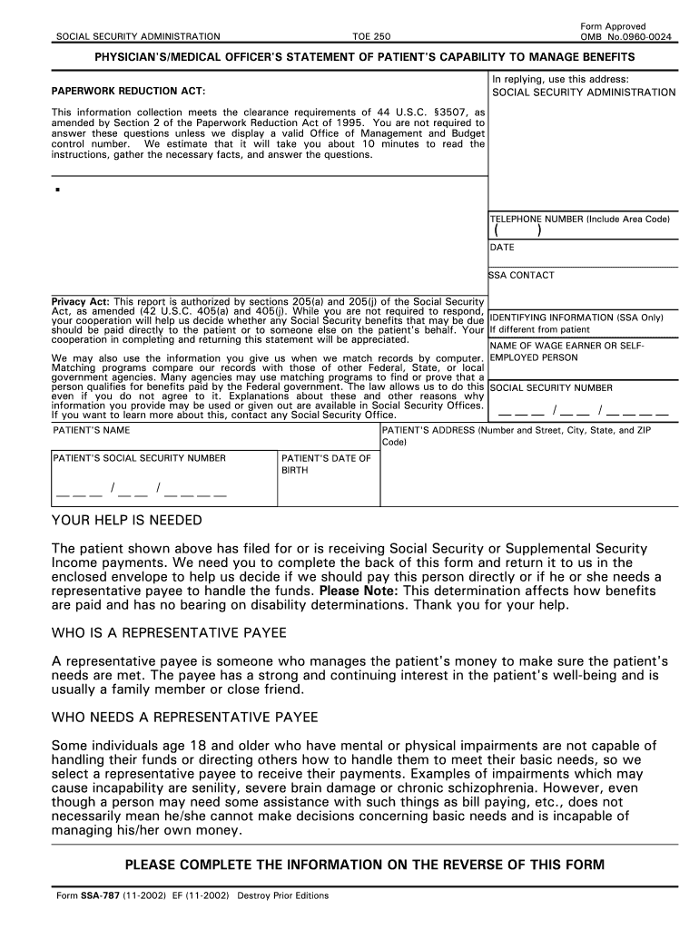 Ssa 787 Printable Form