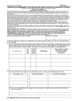 Ssa certificate of responsibility form