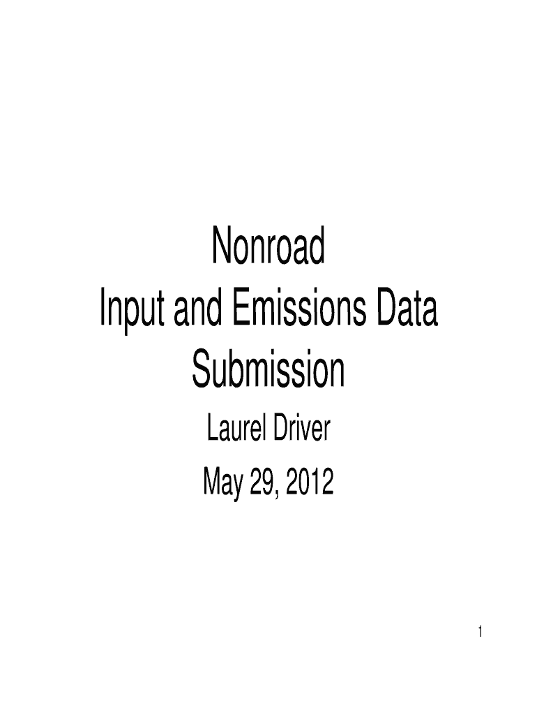 Nonroad Input and Emissions Data Input and Emissions Data - epa Preview on Page 1