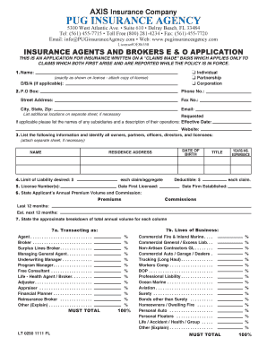 Pug Insurance Agency - Fill Online, Printable, Fillable, Blank ...