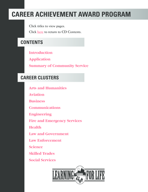 Career Achievement Award Application