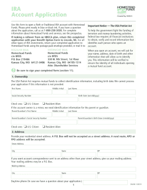 IRA Account Application Form