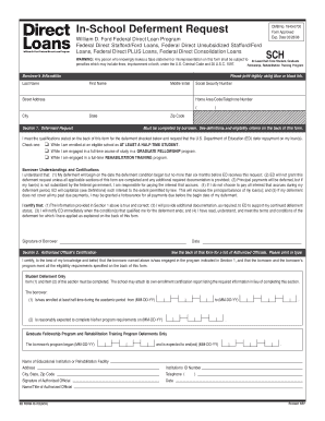 In-School Deferment Request Form