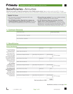 Fidelity Annuity Beneficiary Form