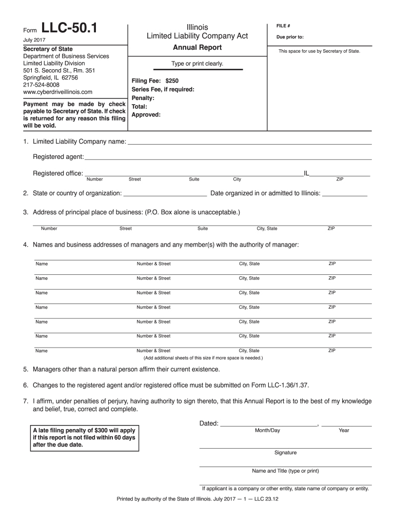 IL LLC-23.23 20232-20223 - Fill and Sign Printable Template Online Intended For Llc Annual Report Template