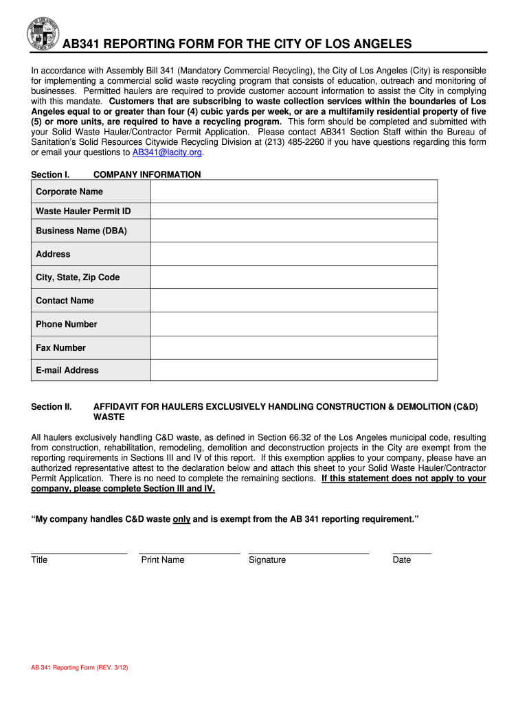 form ab341 reporting forms Preview on Page 1