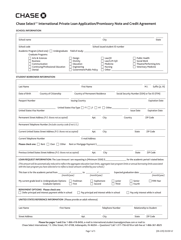 Chase Bank Loan Application Form Fill Online, Printable