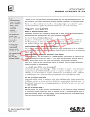 Minimum Distribution Option Form