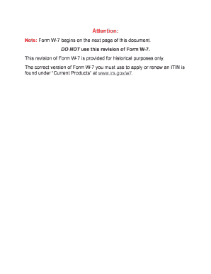 Form W-7 Application