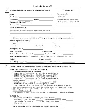 Application for an I-20 - ISSS - isss illinois