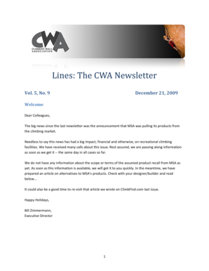 Lines : The CWA Newsletter - climbingwallindustry