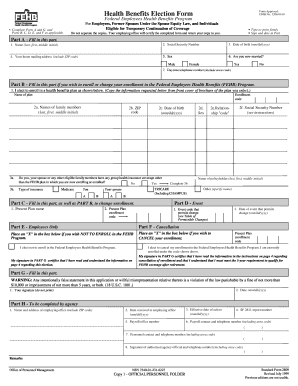Employee Health Benefits Election Form