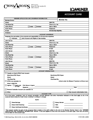 Credit Union Account Application Form