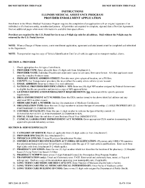 Illinois Medical Assistance Provider Enrollment Application