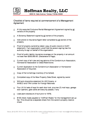 Contract for property management - Hoffman Realty, LLC