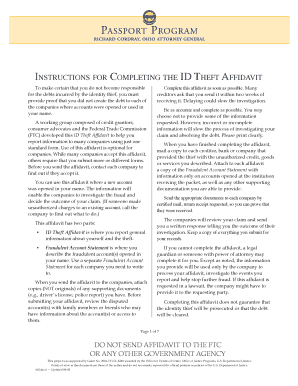 Affidavit of identity sample - ftc affidavit pdf filler
