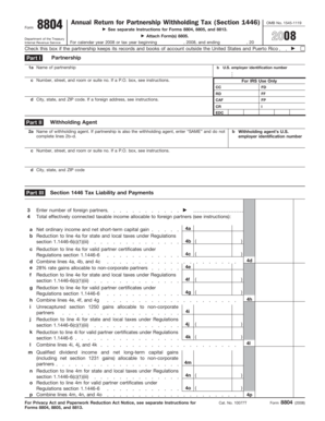 Form 8804 2008 Partnership Withholding Tax