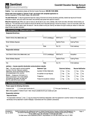 Coverdell Education Savings Account Application