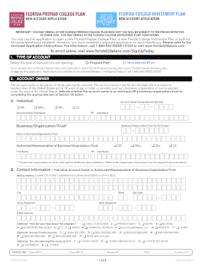 Florida Prepaid College Plan Application