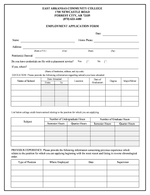 633-4480 EMPLOYMENT APPLICATION FORM - East Arkansas ... - eacc