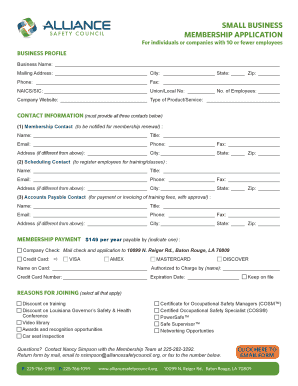Small Business Membership Application