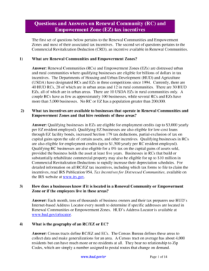 Renewal Communities and Empowerment Zones Tax Incentives Guide