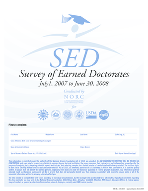 Survey of Earned Doctorates Form