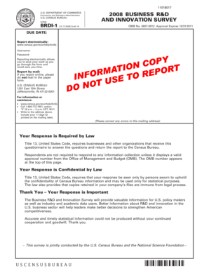 US Business R&D and Innovation Survey Form