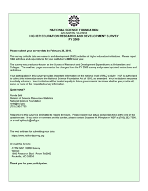 Higher Education Research and Development Survey FY 2009